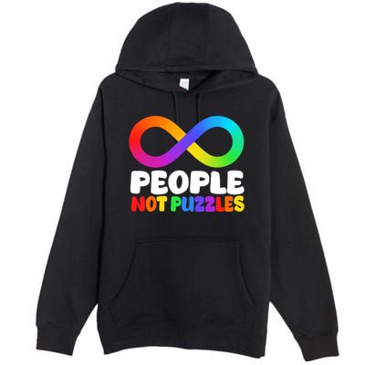 People Not Puzzles Autism Awareness Premium Pullover Hoodie