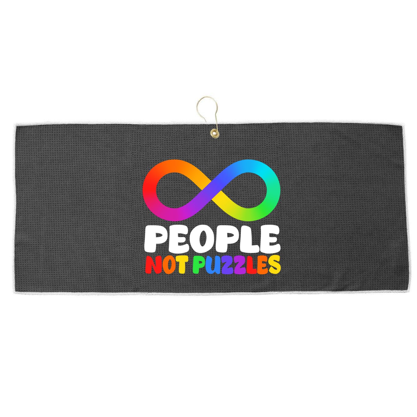 People Not Puzzles Autism Awareness Large Microfiber Waffle Golf Towel