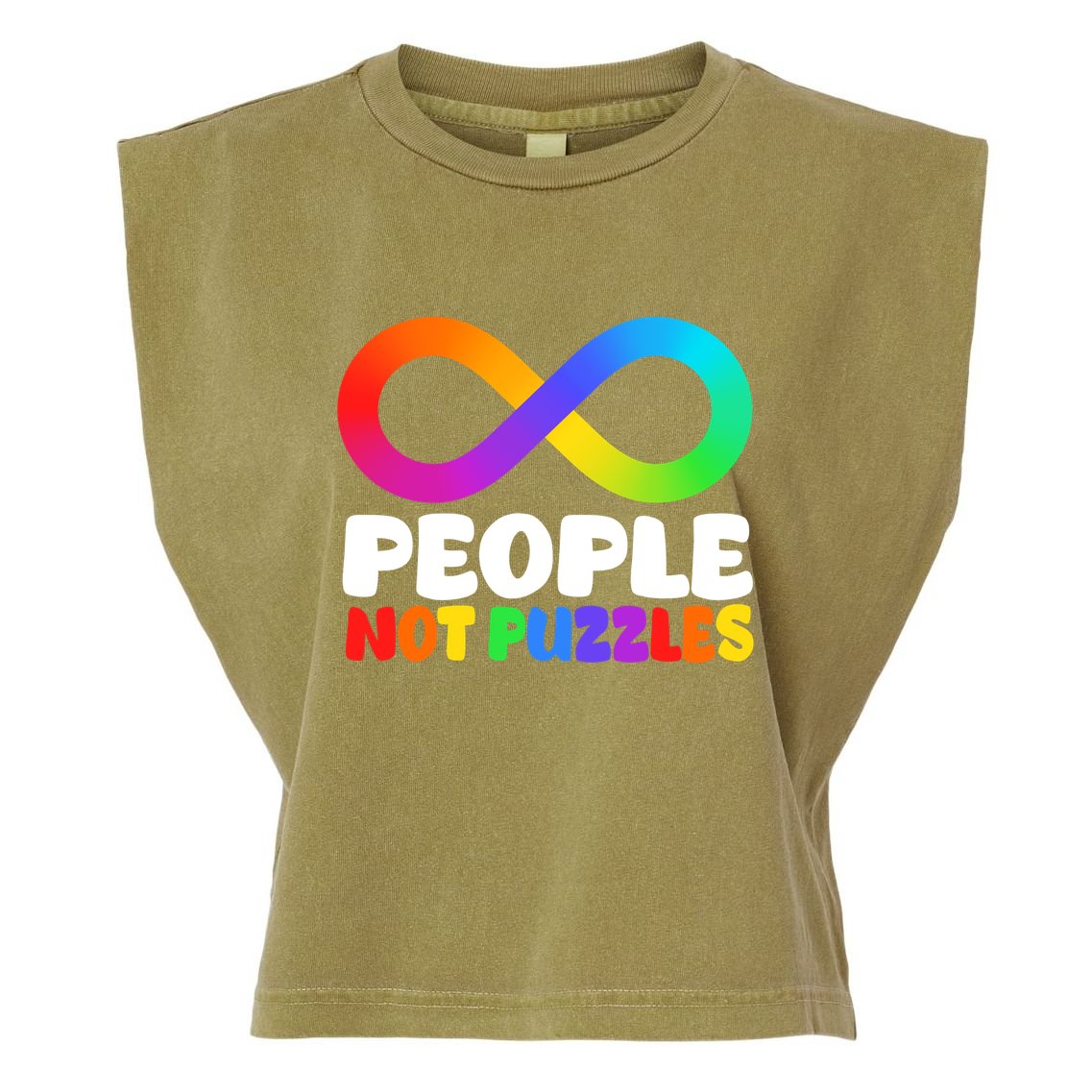 People Not Puzzles Autism Awareness Garment-Dyed Women's Muscle Tee