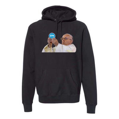 Pope Nicotine Pouch Lip Pillow Funny Religious Design Premium Hoodie