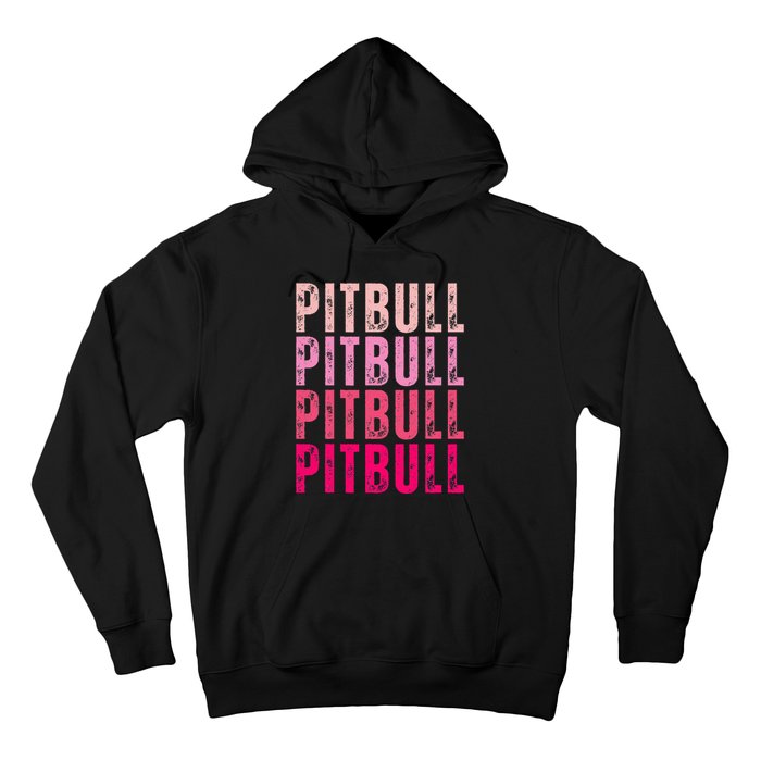 Personalized Name Pitbull I Love Pitbull Vintage Hoodie