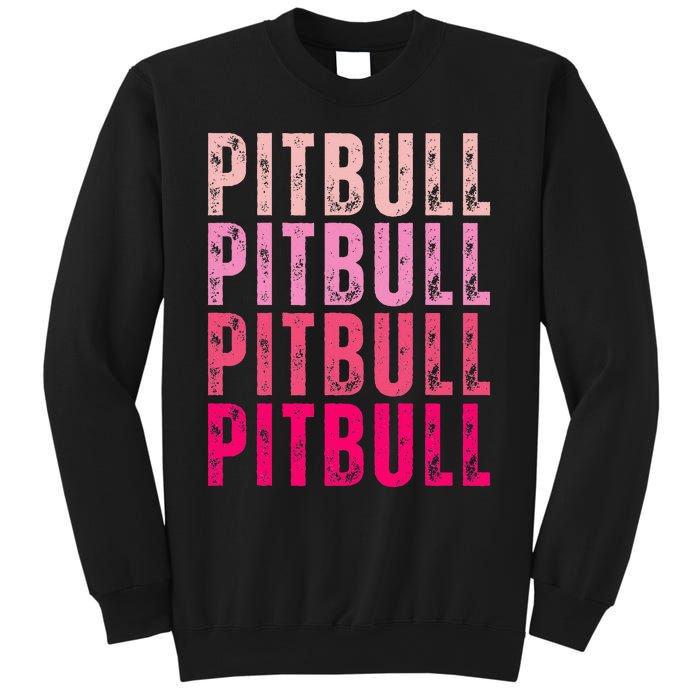 Personalized Name Pitbull I Love Pitbull Vintage Sweatshirt