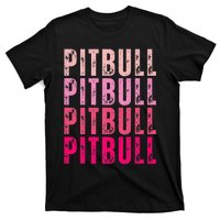 Personalized Name Pitbull I Love Pitbull Vintage T-Shirt