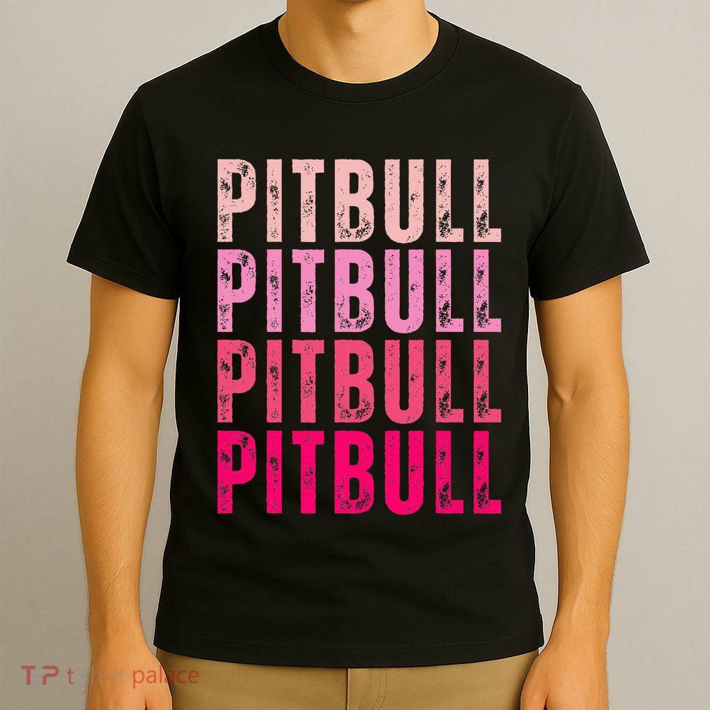Personalized Name Pitbull I Love Pitbull Vintage T-Shirt
