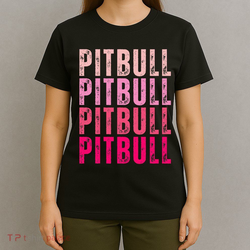 Personalized Name Pitbull I Love Pitbull Vintage T-Shirt