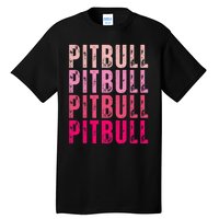 Personalized Name Pitbull I Love Pitbull Vintage Tall T-Shirt