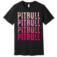 Personalized Name Pitbull I Love Pitbull Vintage Premium T-Shirt