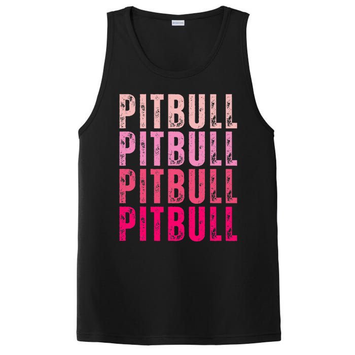 Personalized Name Pitbull I Love Pitbull Vintage PosiCharge Competitor Tank