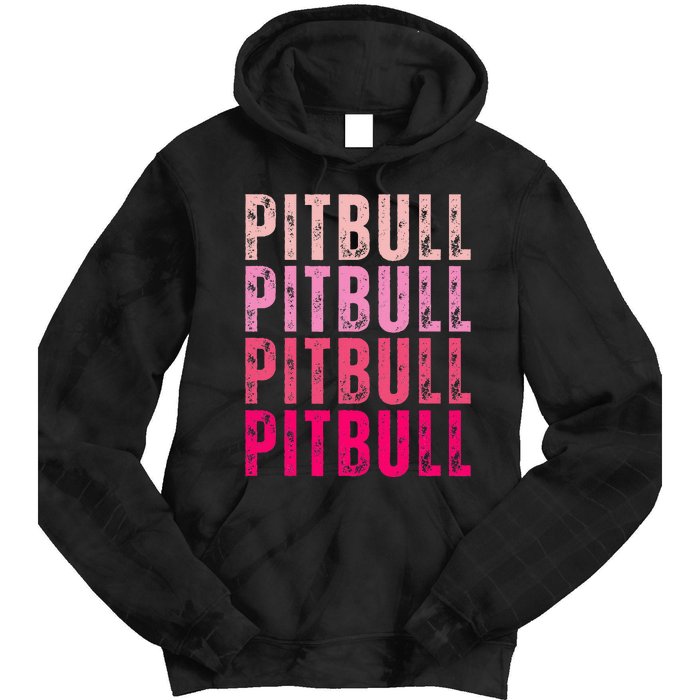 Personalized Name Pitbull I Love Pitbull Vintage Tie Dye Hoodie