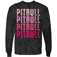 Personalized Name Pitbull I Love Pitbull Vintage Tie-Dye Long Sleeve Shirt