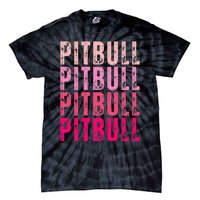 Personalized Name Pitbull I Love Pitbull Vintage Tie-Dye T-Shirt