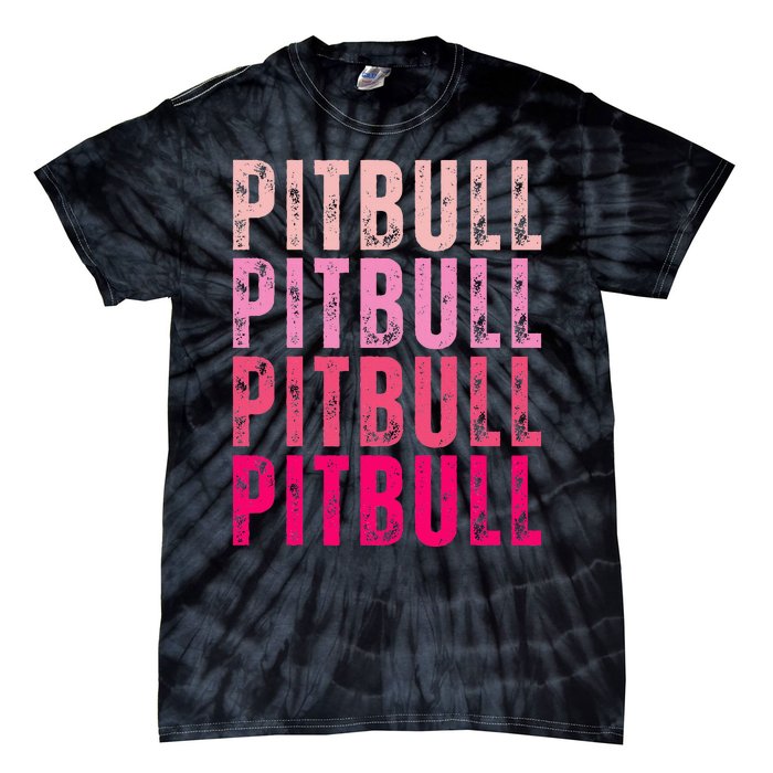 Personalized Name Pitbull I Love Pitbull Vintage Tie-Dye T-Shirt