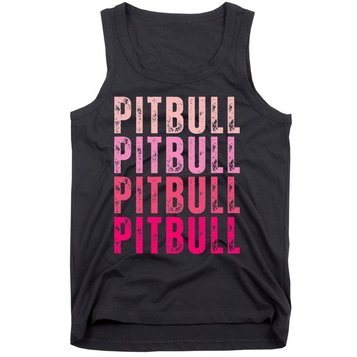 Personalized Name Pitbull I Love Pitbull Vintage Tank Top