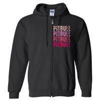 Personalized Name Pitbull I Love Pitbull Vintage Full Zip Hoodie