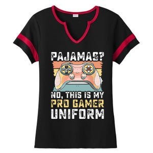 Pajamas No Pro Gamer Funny Video Games Teens Gaming Ladies Halftime Notch Neck Tee