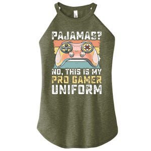 Pajamas No Pro Gamer Funny Video Games Teens Gaming Women's Perfect Tri Rocker Tank