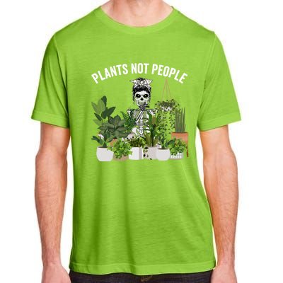 Plants Not People Messy Bun Skull Gardening Plant Skeleton Gift Adult ChromaSoft Performance T-Shirt