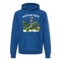 Plants Not People Messy Bun Skull Gardening Plant Skeleton Gift Premium Hoodie