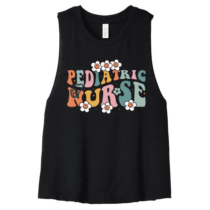 Pediatric Nurse PEDS Nursing School NICU Nurse RN Grad Women's Racerback Cropped Tank