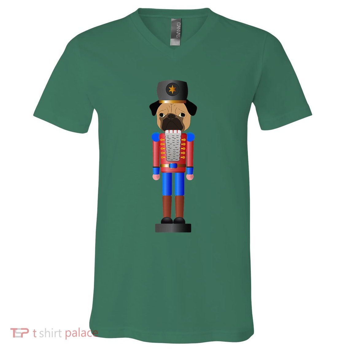 Pug Nutcracker Pets Soldier Dogs Lover Gift V-Neck T-Shirt