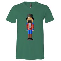 Pug Nutcracker Pets Soldier Dogs Lover Gift V-Neck T-Shirt