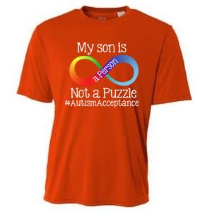 People Not Puzzles Autism Mom Mama Son Cool Gift Cooling Performance Crew T-Shirt