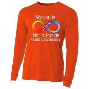 People Not Puzzles Autism Mom Mama Son Cool Gift Cooling Performance Long Sleeve Crew