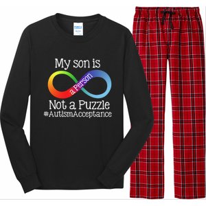 People Not Puzzles Autism Mom Mama Son Cool Gift Long Sleeve Pajama Set