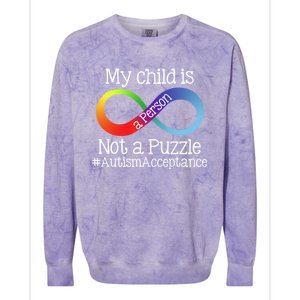 People Not Puzzles Autism Mom Mama Dad Son Gift Colorblast Crewneck Sweatshirt