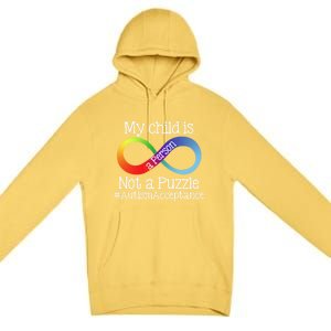 People Not Puzzles Autism Mom Mama Dad Son Gift Premium Pullover Hoodie