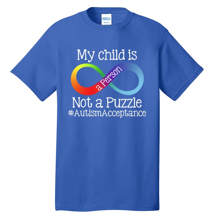 People Not Puzzles Autism Mom Mama Dad Son Gift Tall T-Shirt