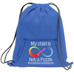 People Not Puzzles Autism Mom Mama Dad Son Gift Sweatshirt Cinch Pack Bag