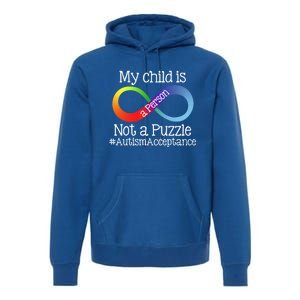 People Not Puzzles Autism Mom Mama Dad Son Gift Premium Hoodie