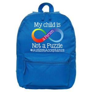 People Not Puzzles Autism Mom Mama Dad Son Gift 16 in Basic Backpack