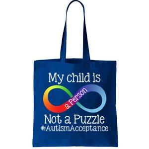 People Not Puzzles Autism Mom Mama Dad Son Gift Tote Bag