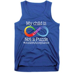 People Not Puzzles Autism Mom Mama Dad Son Gift Tank Top