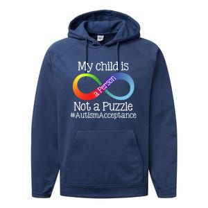 People Not Puzzles Autism Mom Mama Dad Son Gift Performance Fleece Hoodie