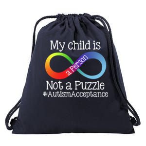 People Not Puzzles Autism Mom Mama Dad Son Gift Drawstring Bag