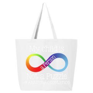 People Not Puzzles Autism Mom Mama Dad Son Gift 25L Jumbo Tote