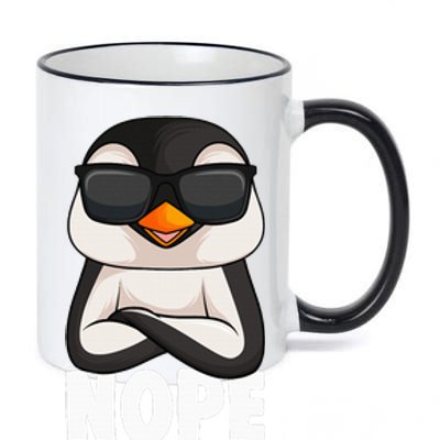 Penguin Nope 11oz Black Color Changing Mug