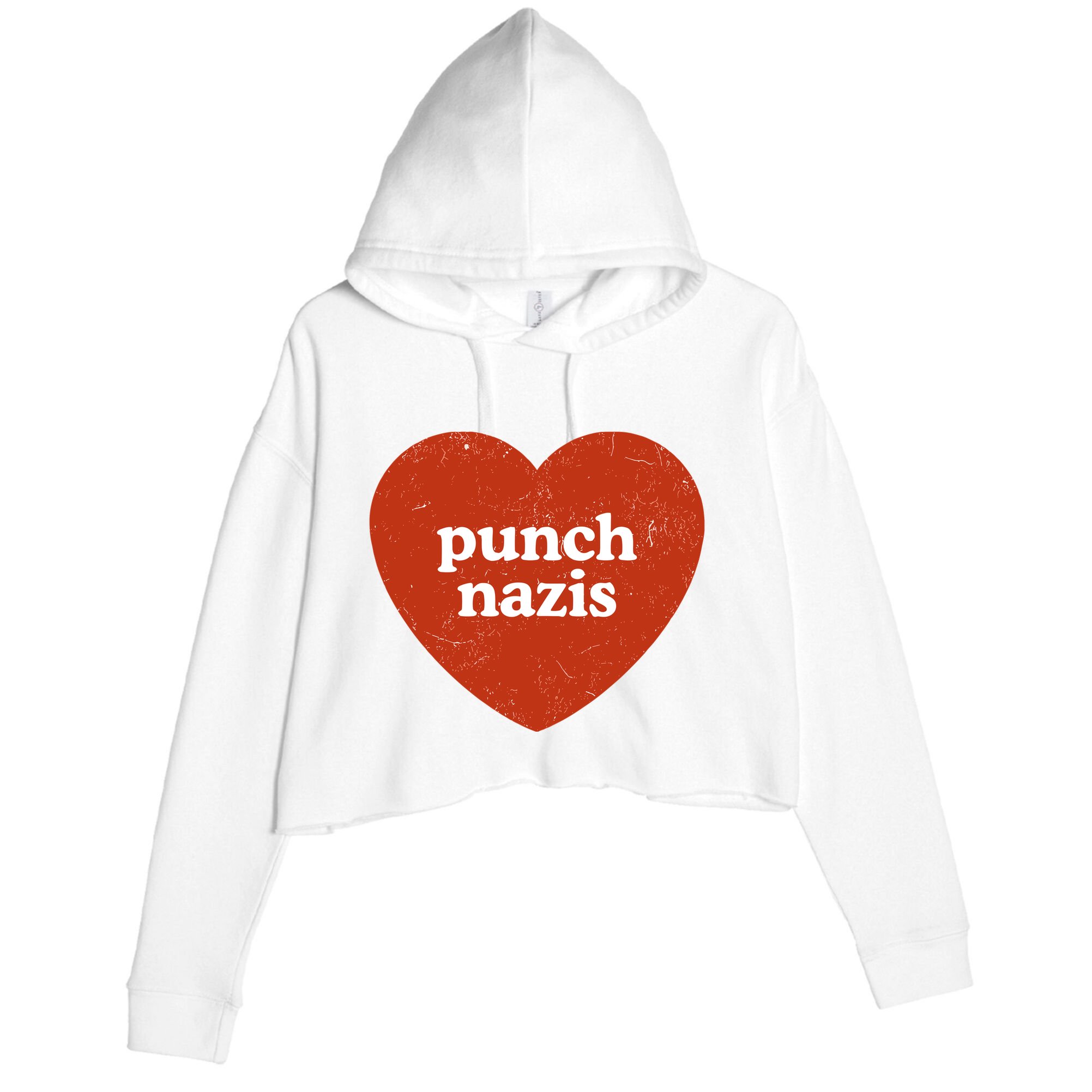 Punch Nazis Crop Fleece Hoodie