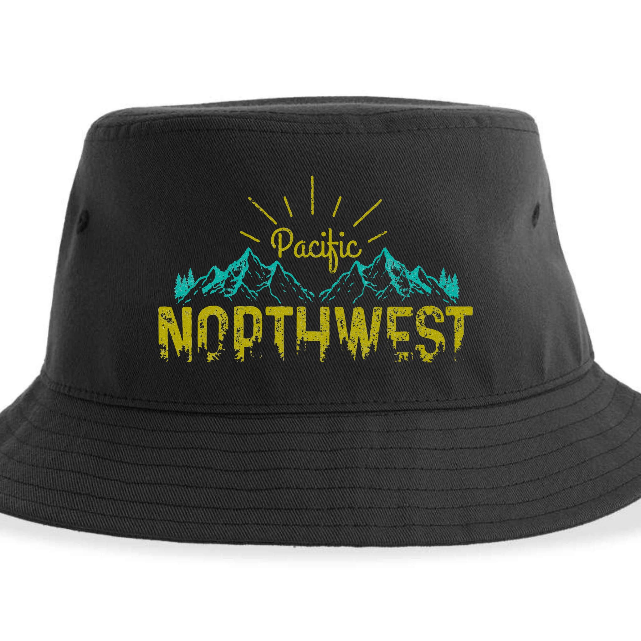 Pacific Northwest PNW Vintage Oregon Washington Gift Sustainable Bucket Hat