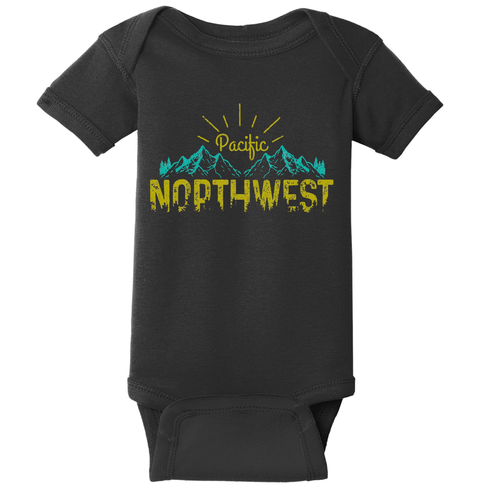 Pacific Northwest PNW Vintage Oregon Washington Gift Baby Bodysuit
