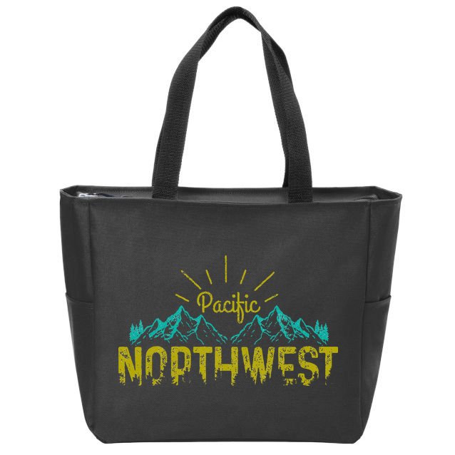 Pacific Northwest PNW Vintage Oregon Washington Gift Zip Tote Bag