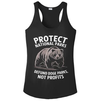 Protect National Parks Defund DOGE Support Not Profits Bear Ladies PosiCharge Competitor Racerback Tank