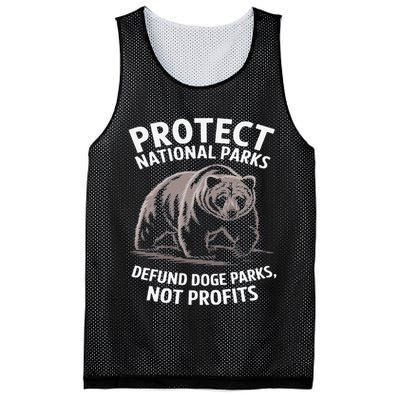 Protect National Parks Defund DOGE Support Not Profits Bear Mesh Reversible Basketball Jersey Tank