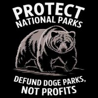 Protect National Parks Defund DOGE Support Not Profits Bear Womens T-Shirt