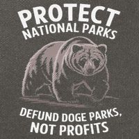 Protect National Parks Defund DOGE Support Not Profits Bear Cotton Canvas Backpack