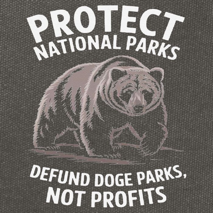 Protect National Parks Defund DOGE Support Not Profits Bear Cotton Canvas Backpack