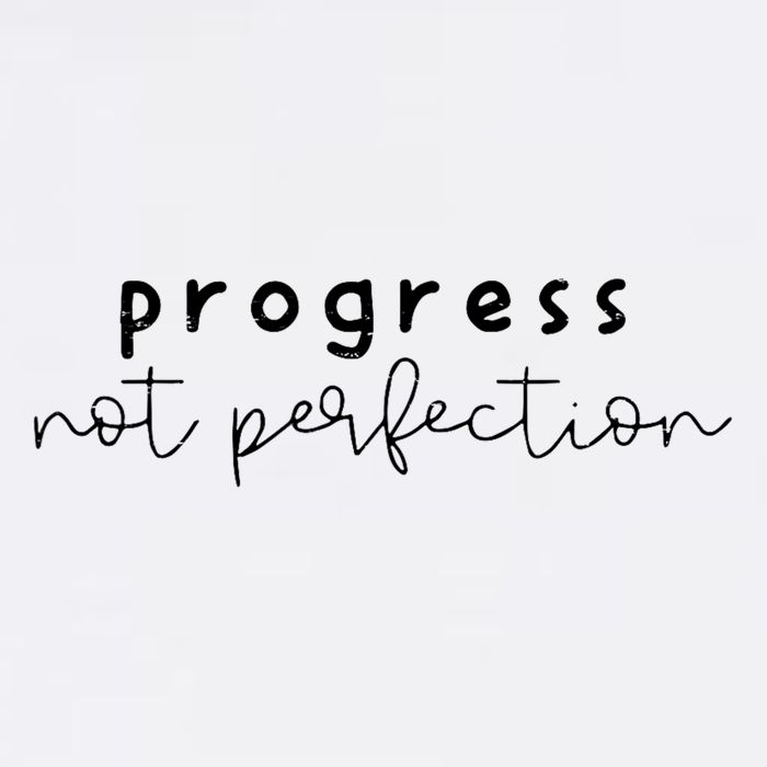 Progress Not Perfection Funny Motivating Statement Inspiring Flat Bill Trucker Hat